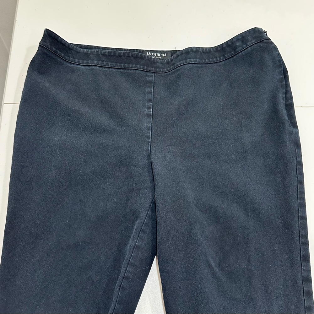LAFAYETTE 148‎ NY Women's Black Stretch Cotton Side Zip Pants Size 12
